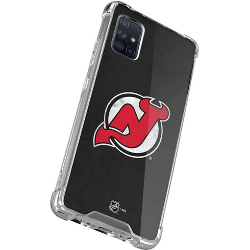NHL New Jersey Devils Distressed Galaxy A51 5G Clear Case