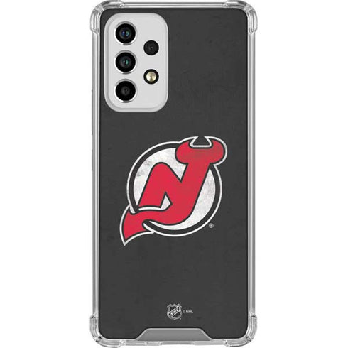 NHL New Jersey Devils Distressed Galaxy A53 5G Clear Case