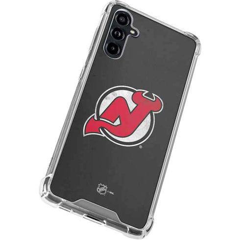 NHL New Jersey Devils Distressed Galaxy A54 5G Clear Case