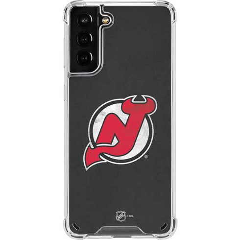 NHL New Jersey Devils Distressed Galaxy S21 Plus 5G Clear Case