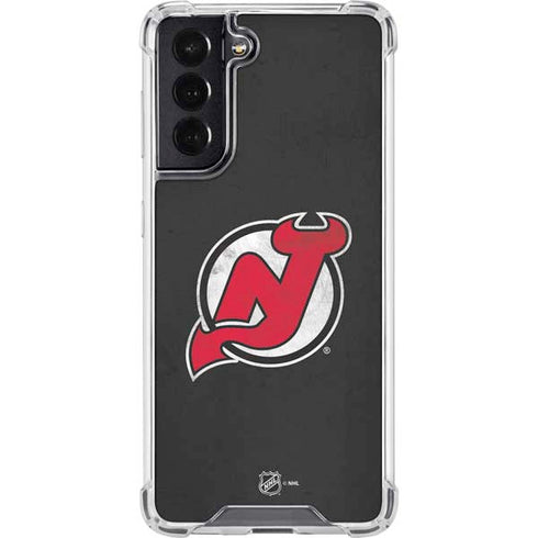 NHL New Jersey Devils Distressed Galaxy S22 Clear Case