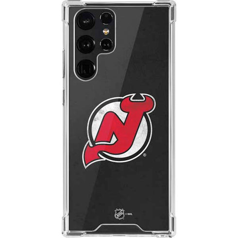 NHL New Jersey Devils Distressed Galaxy S22 Ultra Clear Case