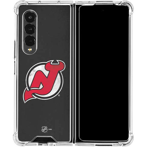 NHL New Jersey Devils Distressed Galaxy Z Fold4 5G Clear Case