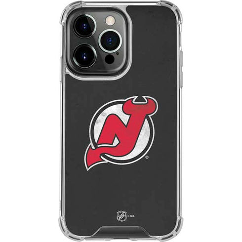 NHL New Jersey Devils Distressed iPhone 13 Pro Clear Case