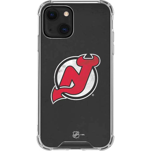 NHL New Jersey Devils Distressed iPhone 14 Plus Clear Case