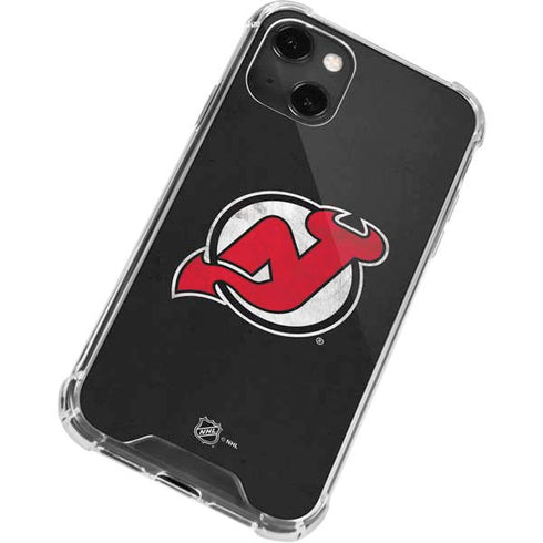 NHL New Jersey Devils Distressed iPhone 14 Plus Clear Case