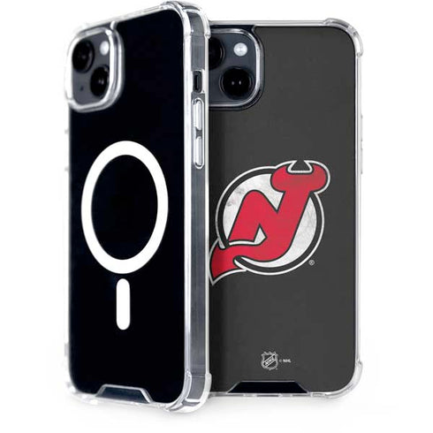 NHL New Jersey Devils Distressed iPhone 15 Plus MagSafe Case