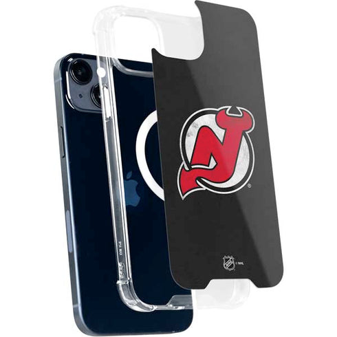 NHL New Jersey Devils Distressed iPhone 15 Plus MagSafe Case