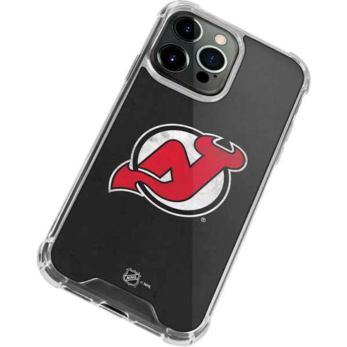 NHL New Jersey Devils Distressed iPhone 14 Pro Clear Case