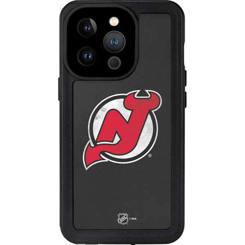 NHL New Jersey Devils Distressed iPhone 15 Pro Waterproof Case