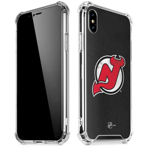 NHL New Jersey Devils Distressed iPhone XS Max Clear Case
