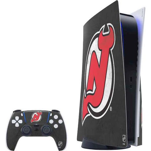 NHL New Jersey Devils Distressed PS5 Bundle Skin