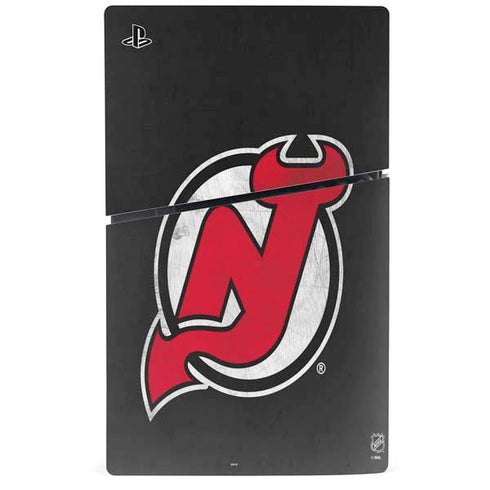 NHL New Jersey Devils Distressed PS5 Slim Digital Edition Bundle Skin