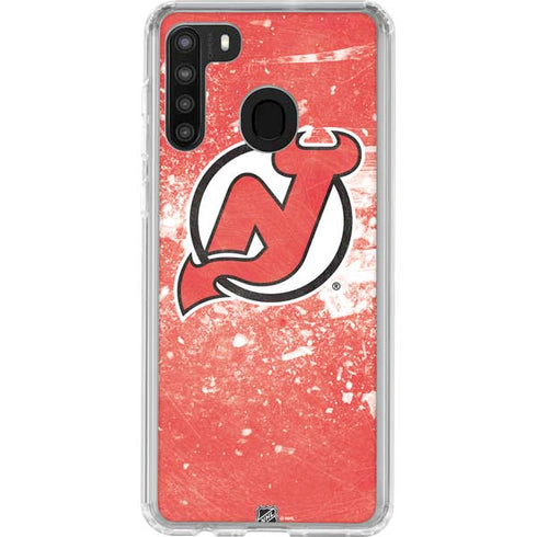 NHL New Jersey Devils Frozen Galaxy A21 Clear Case