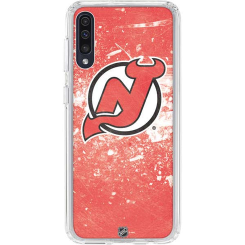 NHL New Jersey Devils Frozen Galaxy A50 Clear Case