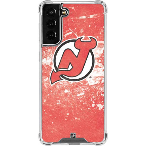 NHL New Jersey Devils Frozen Galaxy S21 FE Clear Case