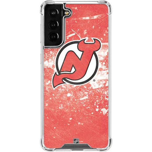 NHL New Jersey Devils Frozen Galaxy S22 Plus Clear Case