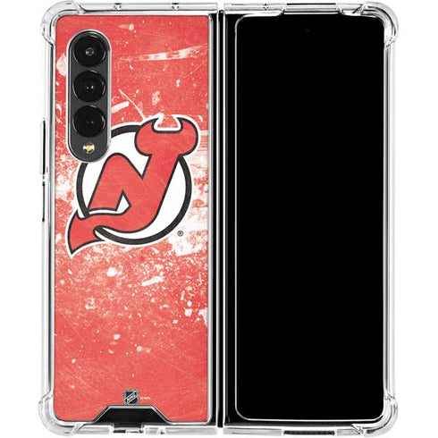 NHL New Jersey Devils Frozen Galaxy Z Fold4 5G Clear Case