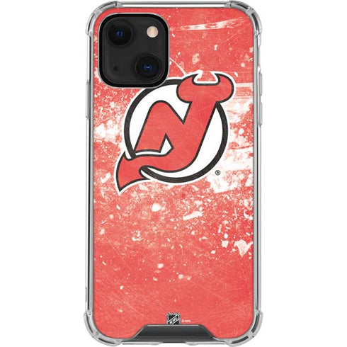 NHL New Jersey Devils Frozen iPhone 13 Mini Clear Case