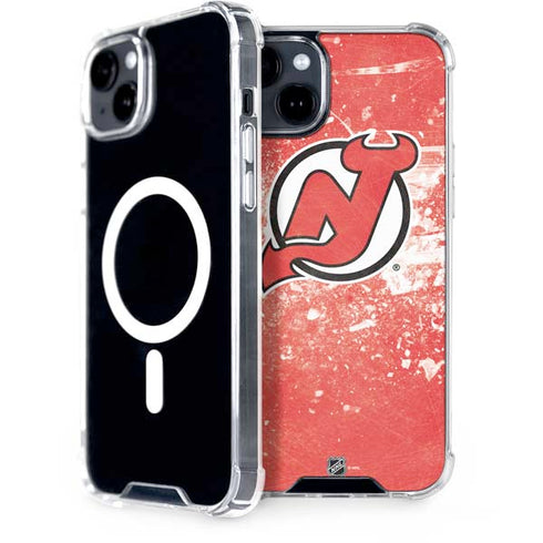 NHL New Jersey Devils Frozen iPhone 15 Plus MagSafe Case