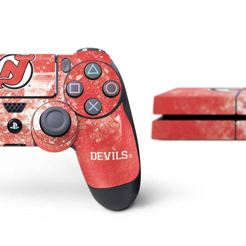 NHL New Jersey Devils Frozen PS4 Console and Controller Bundle Skin