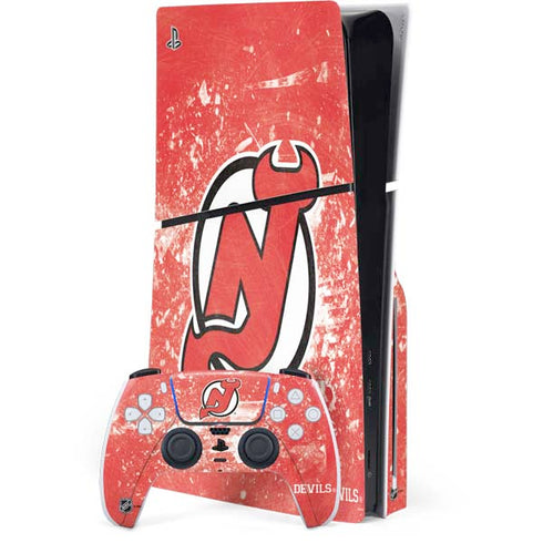 NHL New Jersey Devils Frozen PS5 Slim Disk Bundle Skin