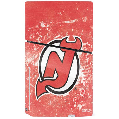 NHL New Jersey Devils Frozen PS5 Slim Disk Console Skin