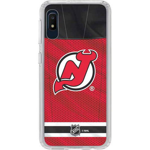 NHL New Jersey Devils Home Jersey Galaxy A10e Clear Case