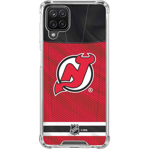 NHL New Jersey Devils Home Jersey Galaxy A12 Clear Case