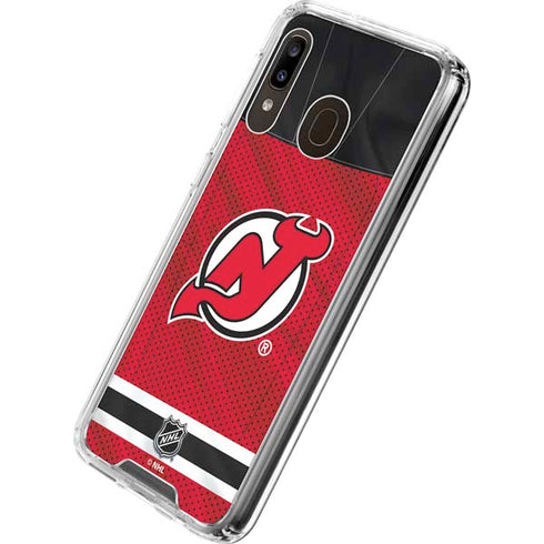 NHL New Jersey Devils Home Jersey Galaxy A30 Clear Case