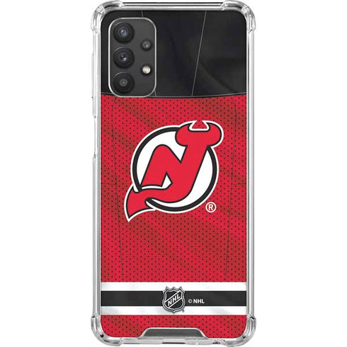 NHL New Jersey Devils Home Jersey Galaxy A32 5G Clear Case