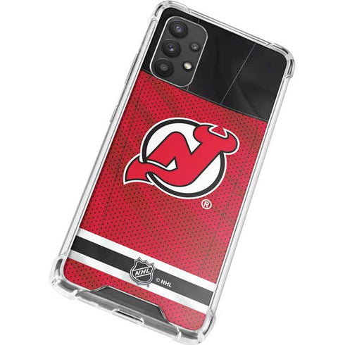 NHL New Jersey Devils Home Jersey Galaxy A32 5G Clear Case