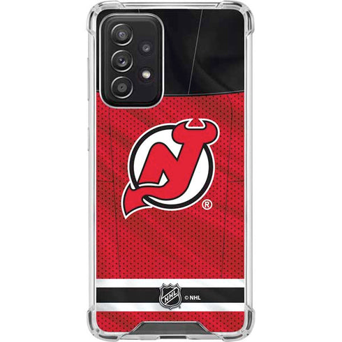 NHL New Jersey Devils Home Jersey Galaxy A52 5G Clear Case