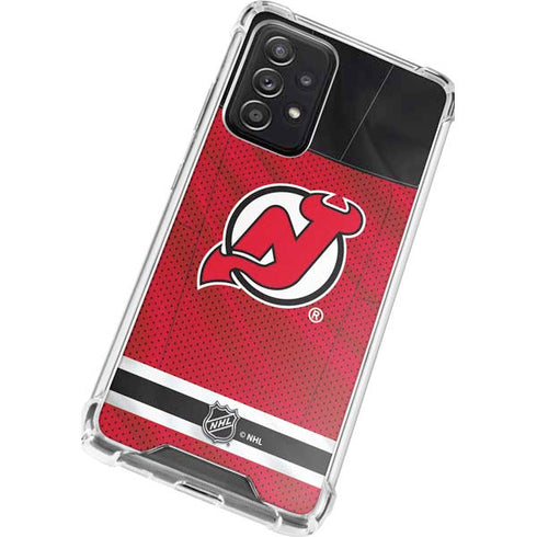 NHL New Jersey Devils Home Jersey Galaxy A52 5G Clear Case