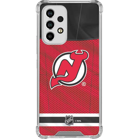 NHL New Jersey Devils Home Jersey Galaxy A53 5G Clear Case