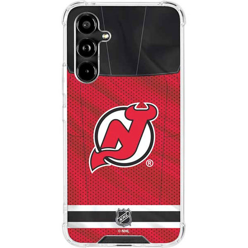 NHL New Jersey Devils Home Jersey Galaxy A54 5G Clear Case