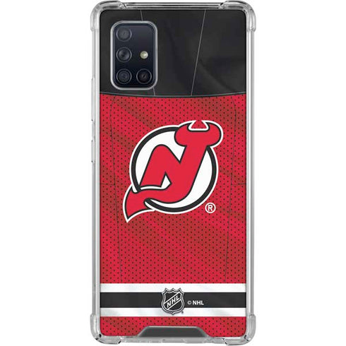 NHL New Jersey Devils Home Jersey Galaxy A71 5G Clear Case