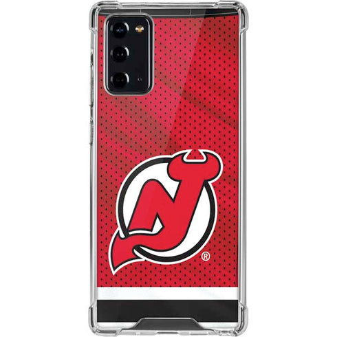 NHL New Jersey Devils Home Jersey Galaxy Note20 5G Clear Case