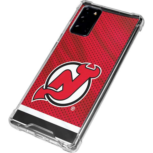 NHL New Jersey Devils Home Jersey Galaxy Note20 5G Clear Case