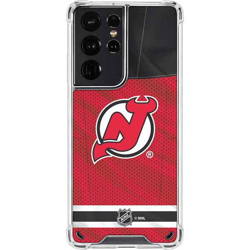 NHL New Jersey Devils Home Jersey Galaxy S21 Ultra 5G Clear Case