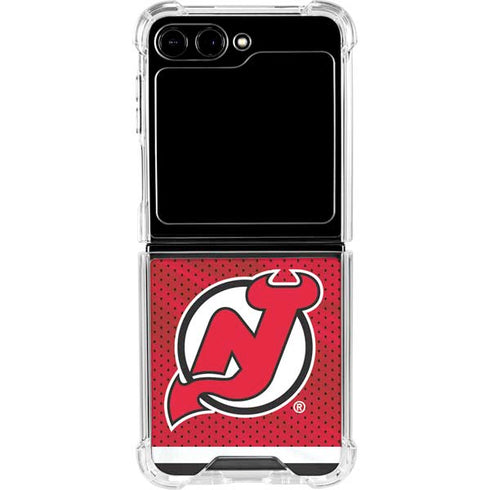 NHL New Jersey Devils Home Jersey Galaxy Z Flip5 5G Clear Case