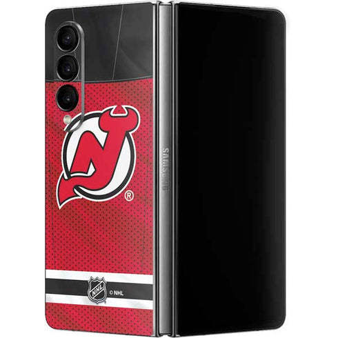 NHL New Jersey Devils Home Jersey Galaxy Z Fold4 5G Skin