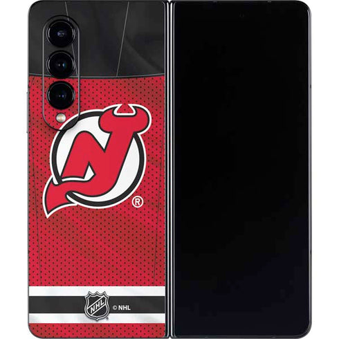 NHL New Jersey Devils Home Jersey Galaxy Z Fold4 5G Skin