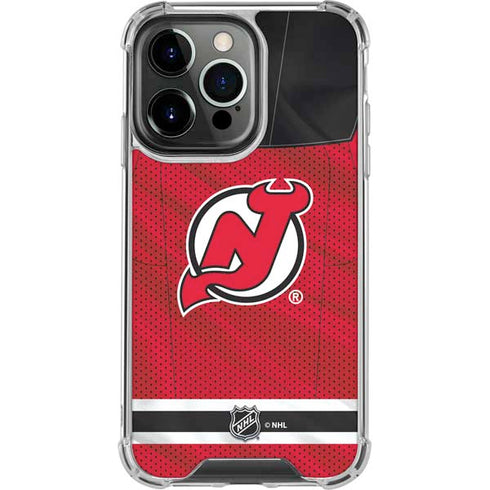 NHL New Jersey Devils Home Jersey iPhone 13 Pro Clear Case