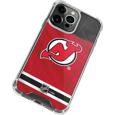 NHL New Jersey Devils Home Jersey iPhone 13 Pro Clear Case