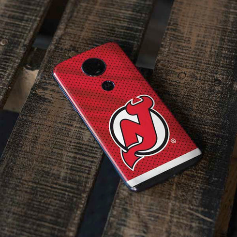 NHL New Jersey Devils Home Jersey Moto E5 Plus Skin