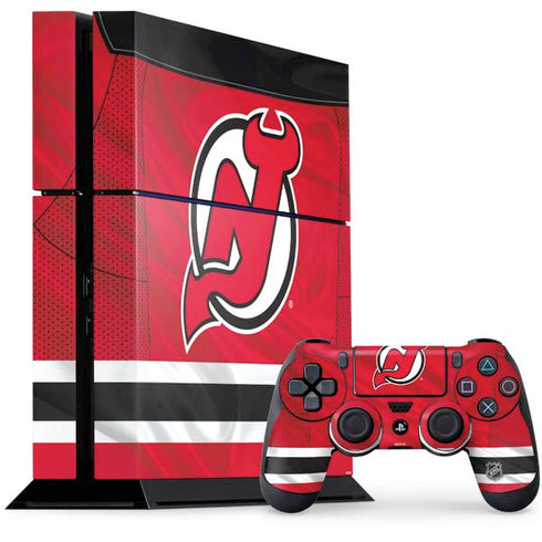 NHL New Jersey Devils Home Jersey PS4 Console and Controller Bundle Skin