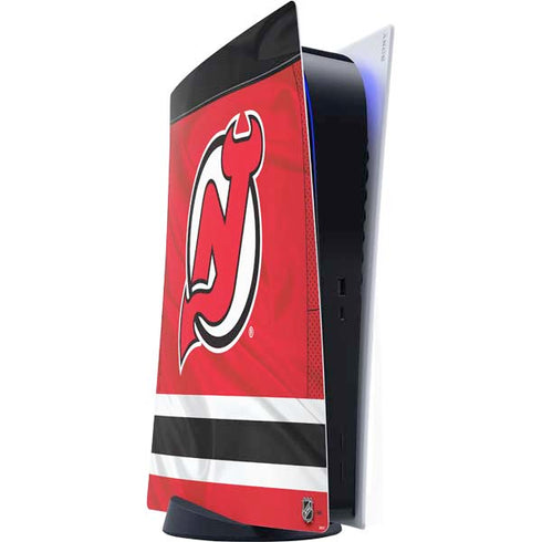 NHL New Jersey Devils Home Jersey PS5 Digital Edition Console Skin