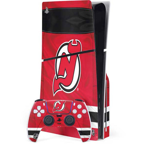 NHL New Jersey Devils Home Jersey PS5 Slim Disk Bundle Skin