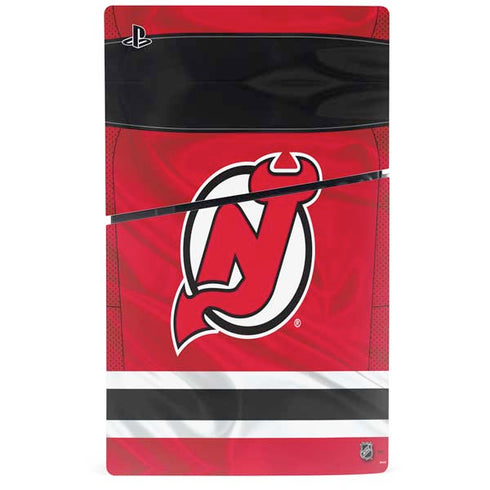 NHL New Jersey Devils Home Jersey PS5 Slim Disk Console Skin
